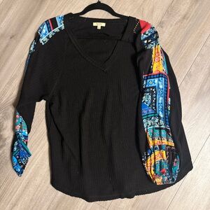 Colorful Patterned Waffle Top